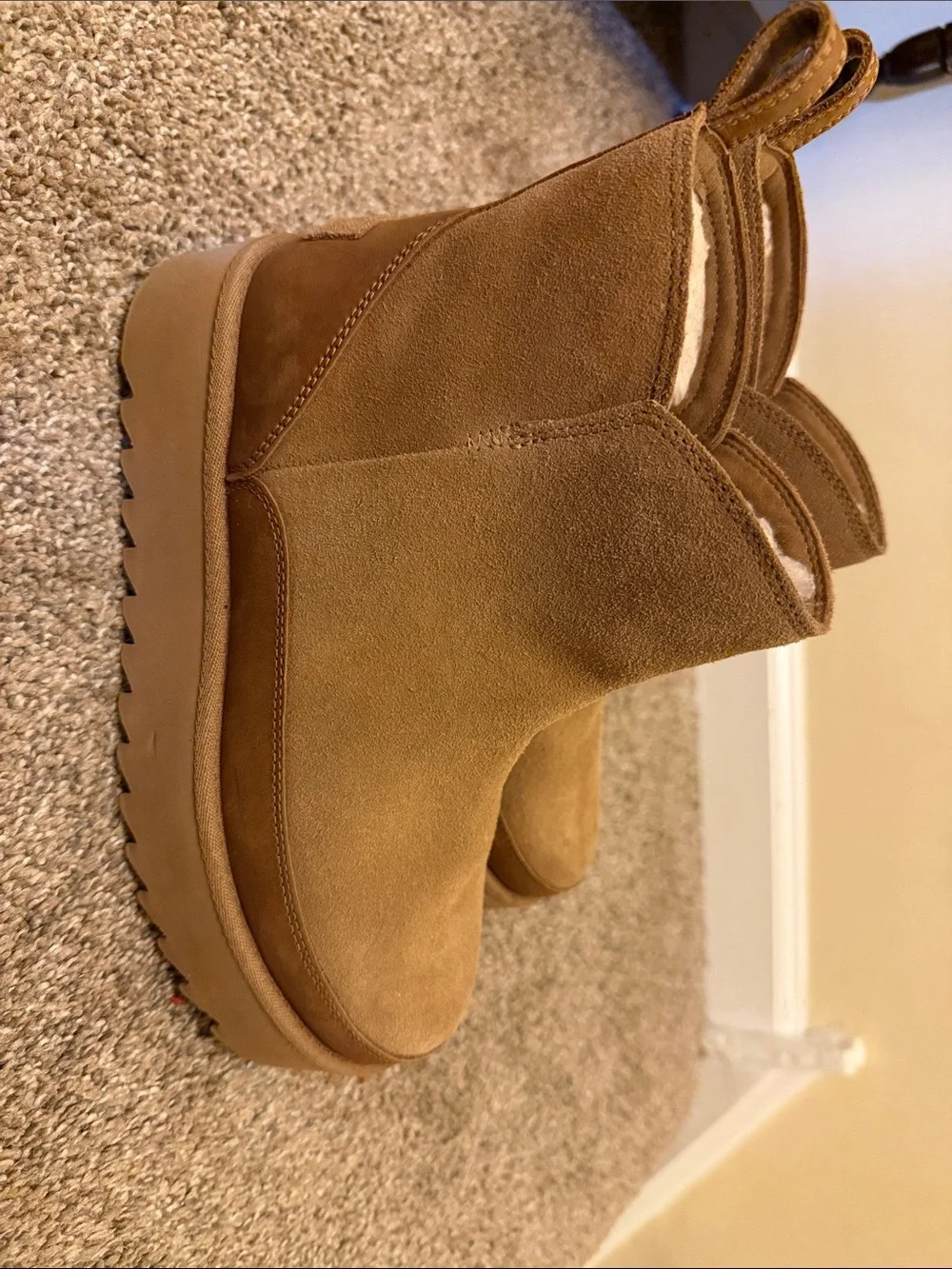 Women’s platform Ugg boots in tan